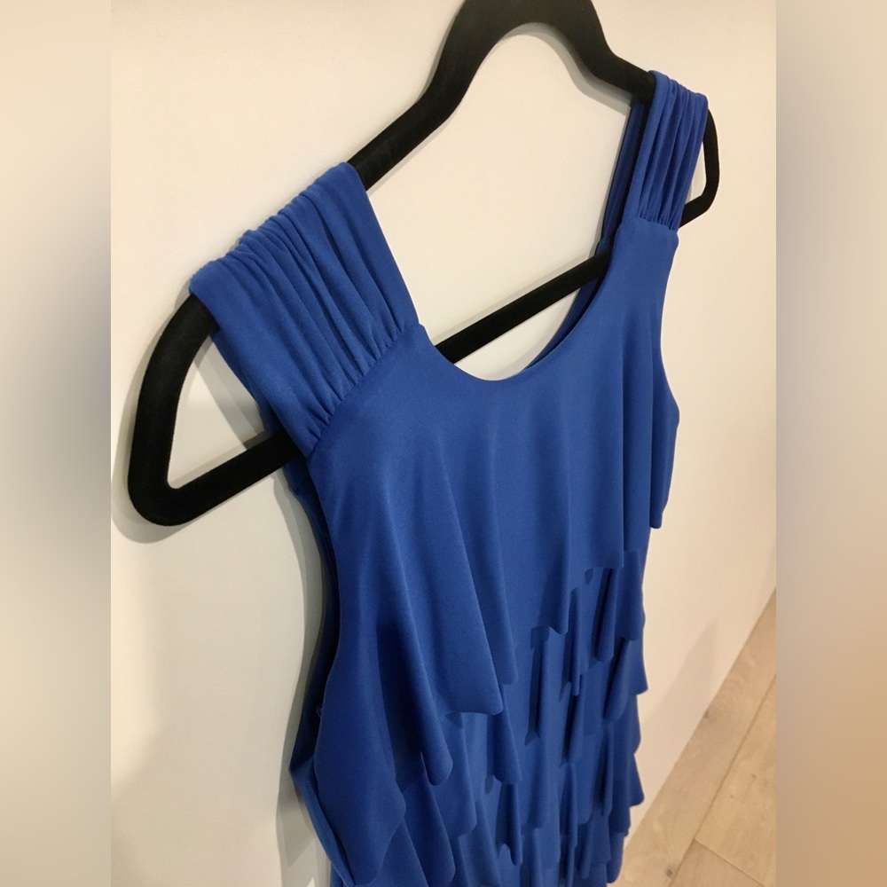 Blue Tiered Ruffle Dress - Picture 2 of 5